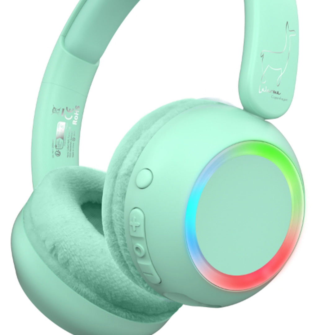 Lalarma draadloze kinderkoptelefoon met licht - groen
