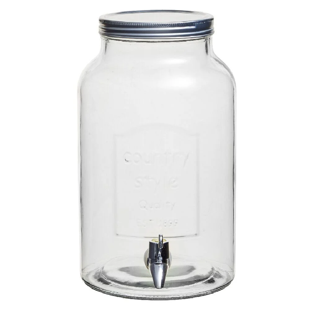 Distributeur de boisson verre couvercle métal 5.5 L