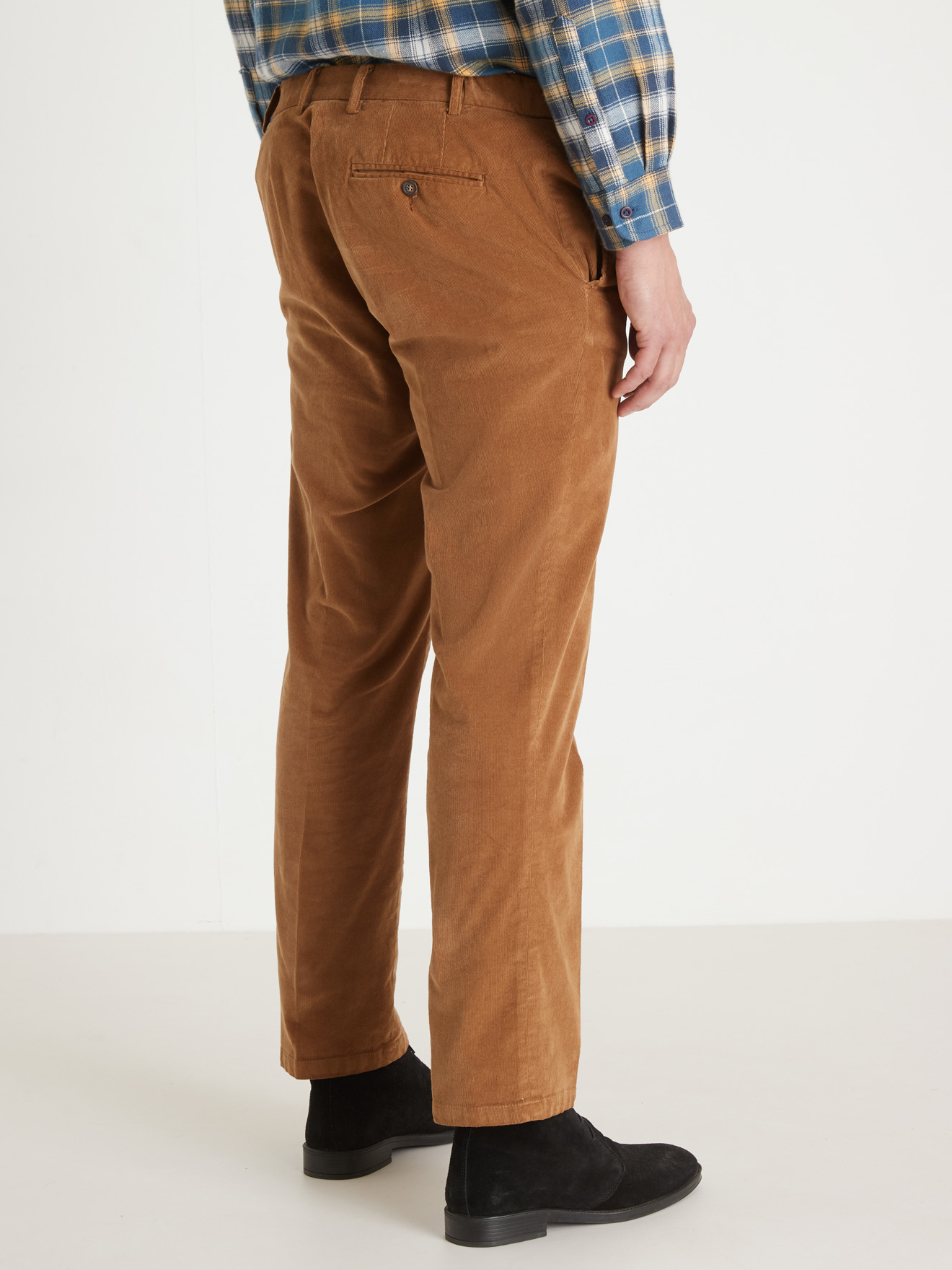 Pantalon élastiqué en velours côtelé