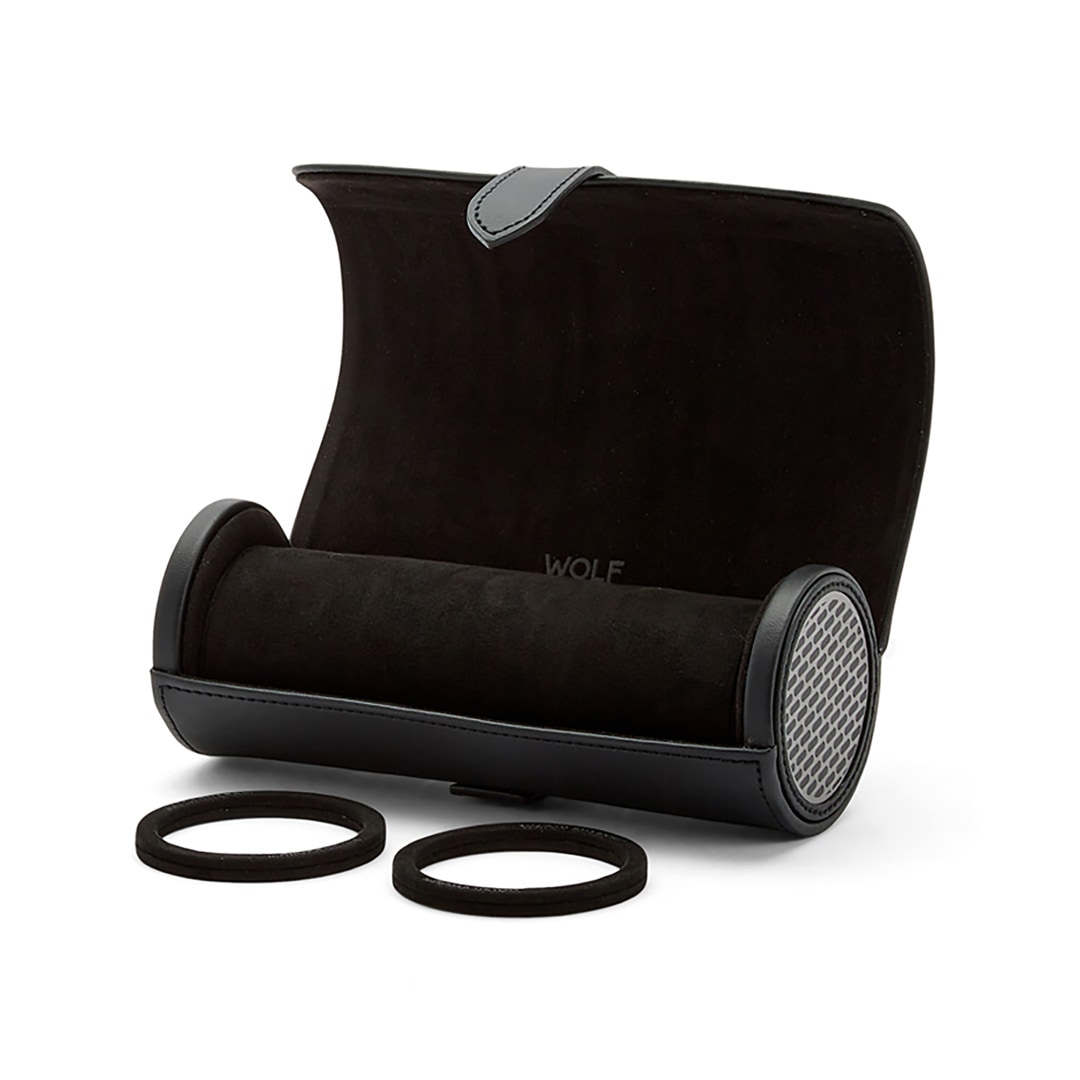 Wolf 1834 Roadster 3er Uhrenrolle Schwarz