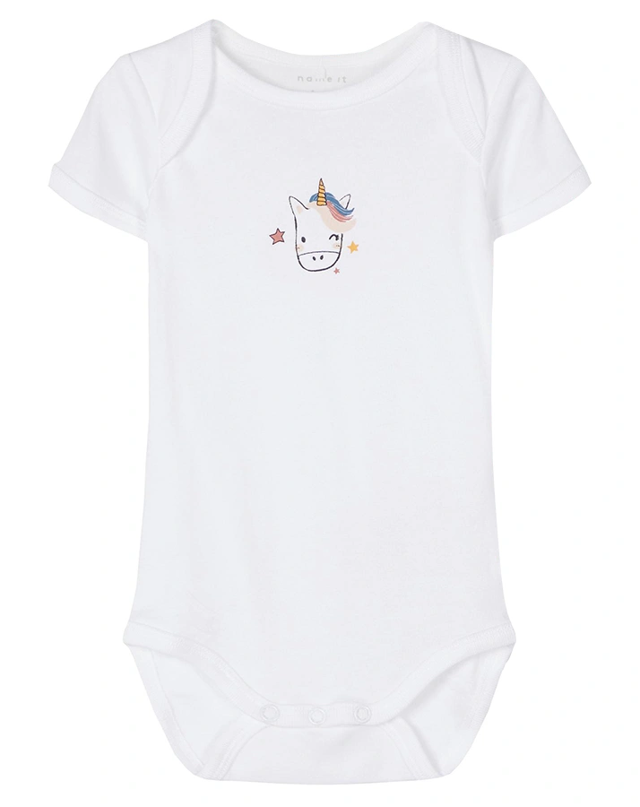 Kurzarm-Body NBFBODY – DOTTI 3er-Pack in rosenholz/weiß