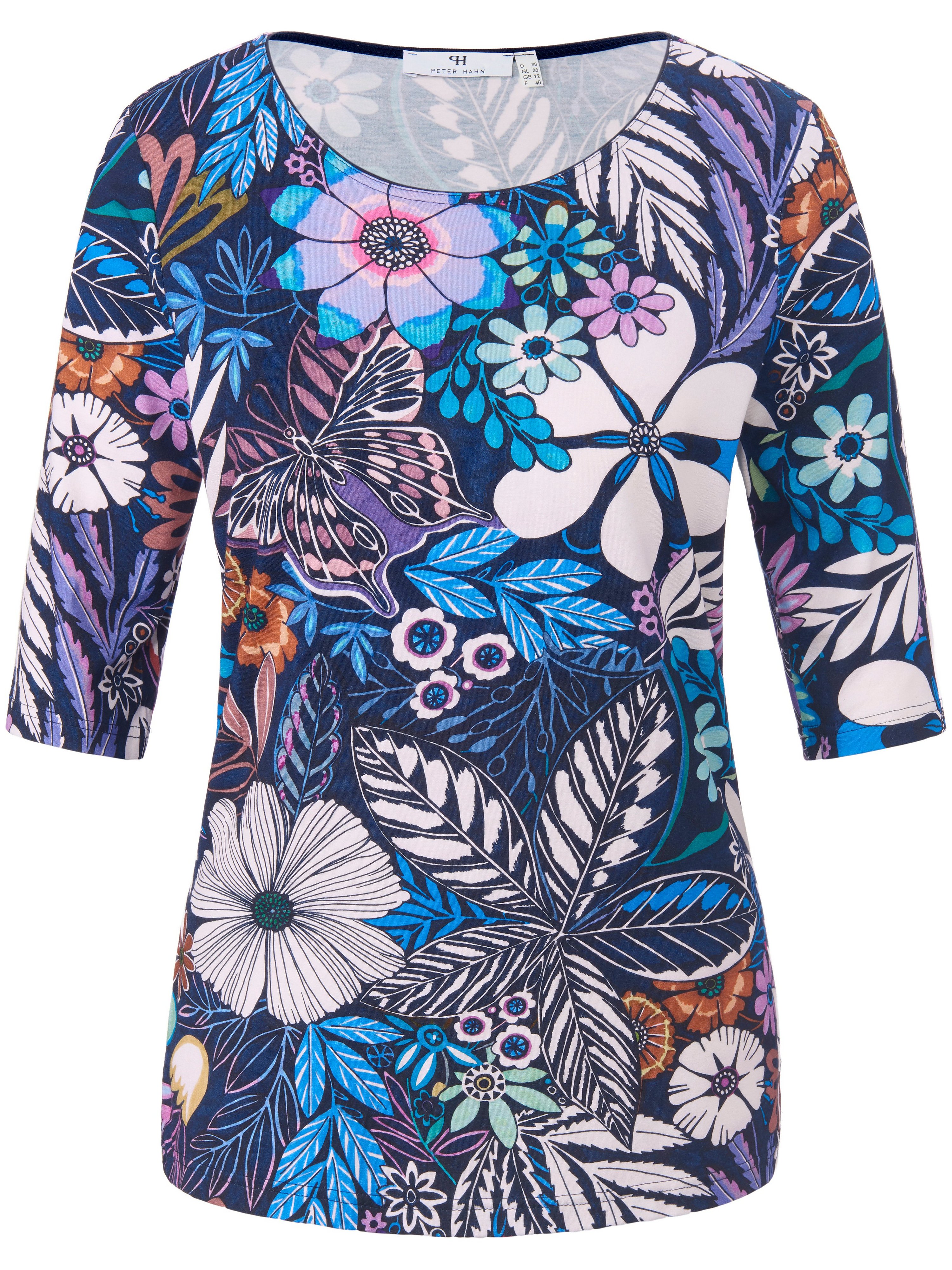 Rundhals-Shirt mit langem 1/2-Arm