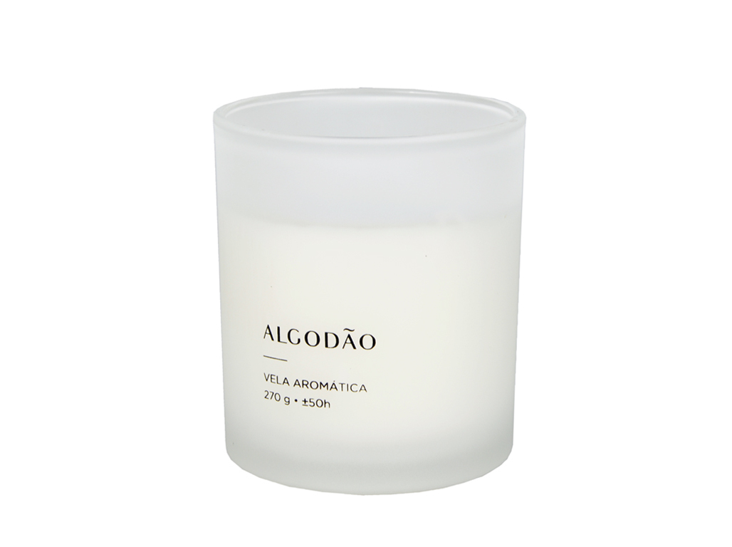 VELA EM COPO VIDRO MANULENA ALGODÃO 270G