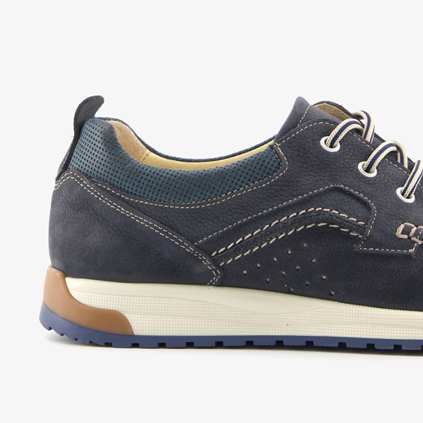 Van Beers leren heren veterschoenen blauw