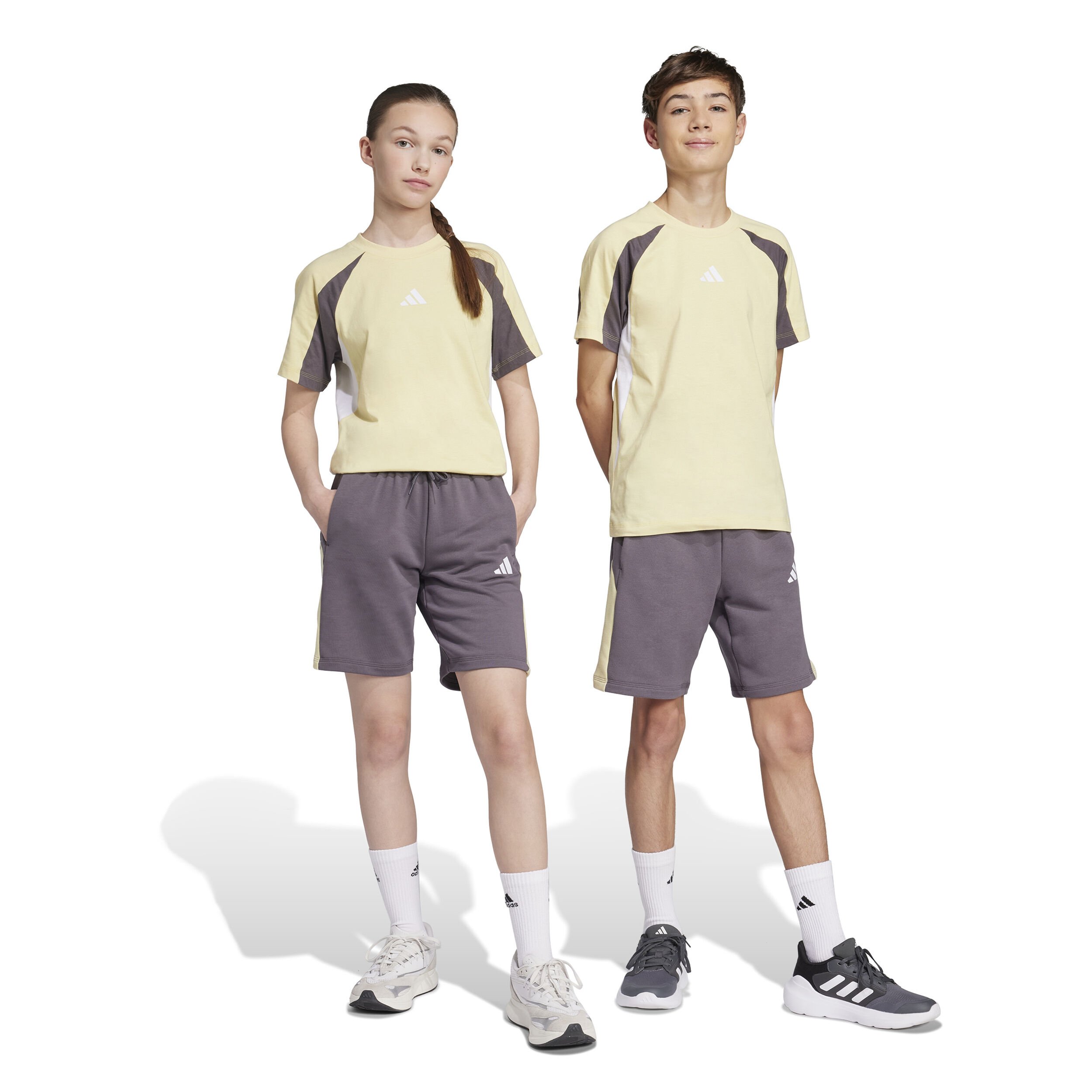 adidas Essentials Colorblocks Shorts Enfants - Gris Foncé, Jaune