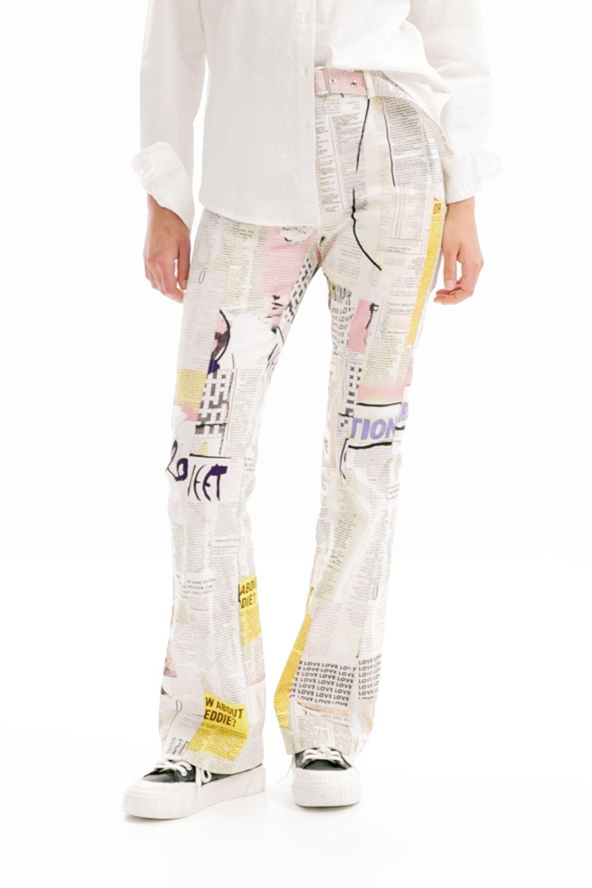 Pantalon évasé journal
