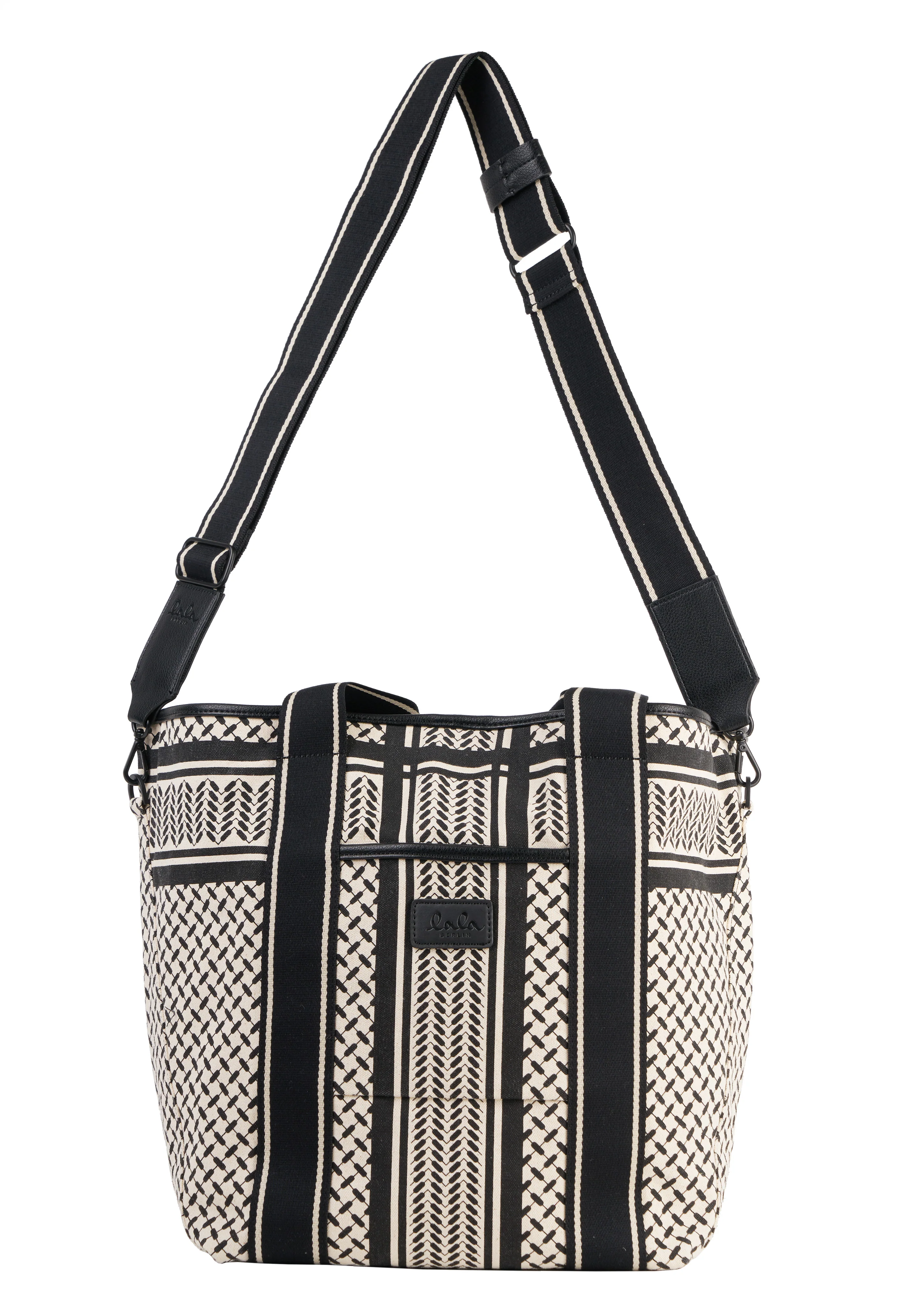 Lala Berlin  Marin East West Tote - heritage stripe black