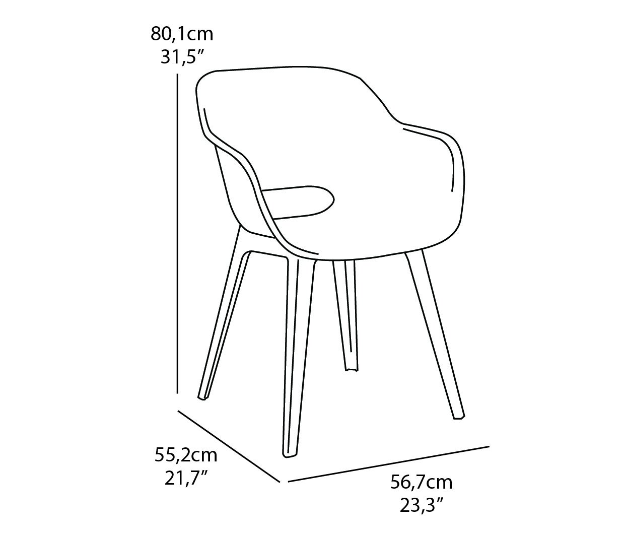 Keter Akola tuinstoel - 2 stuks - 55x56,5x80cm - Olijfgroen