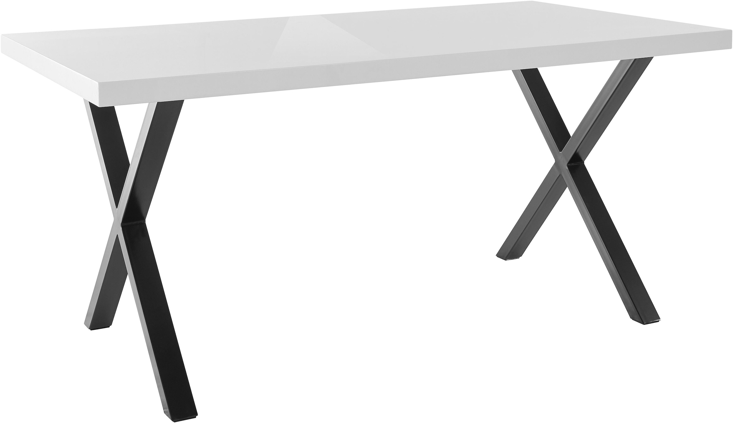 Paroli Esstisch »Ixus« Breite 140, 160 oder 180 cm, mit X-Gestell aus Metall in schwarz