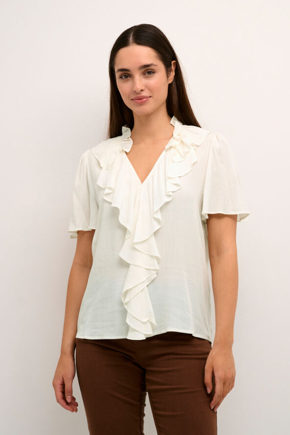 Kaffe KAluisa Frill Blouse Chalk
