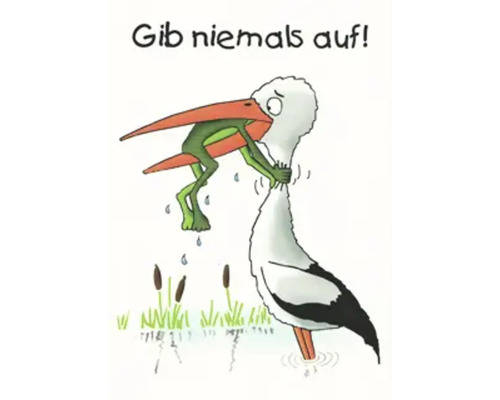Ansichtkaart Geef nooit op! 10,5 x 14,8 cm