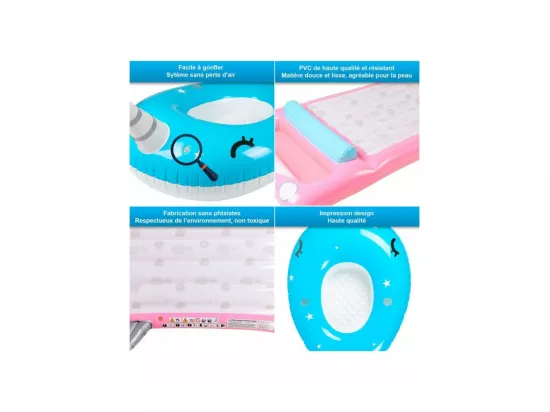 Pack 2 Matelas Gonflables d'Eau Géants, Ultra Confort, Piscine & Plage - Pack Twin Imaginaire