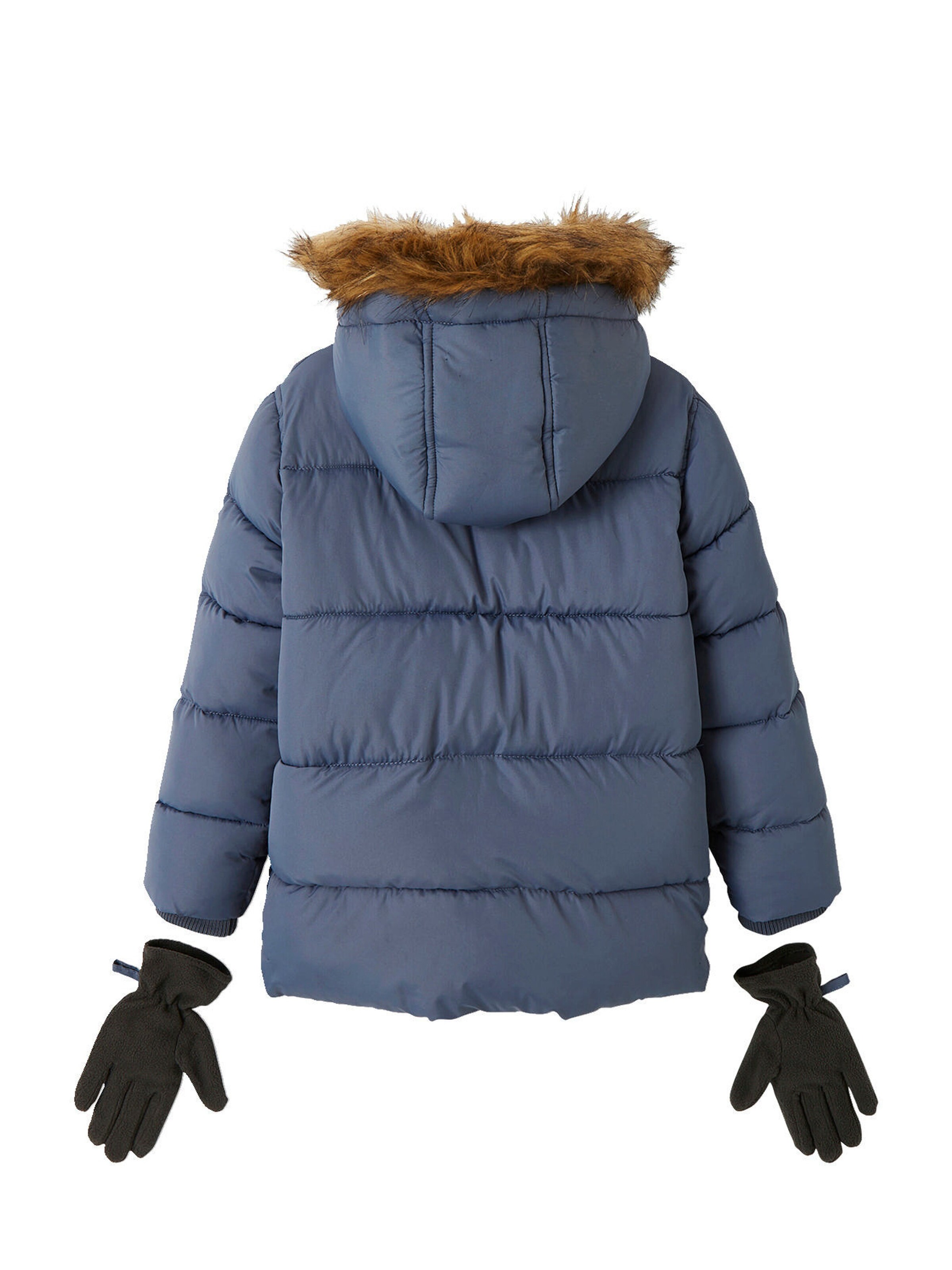 Vertbaudet Jungen Jacke & Handschuhe mit Recyclingmaterial blau