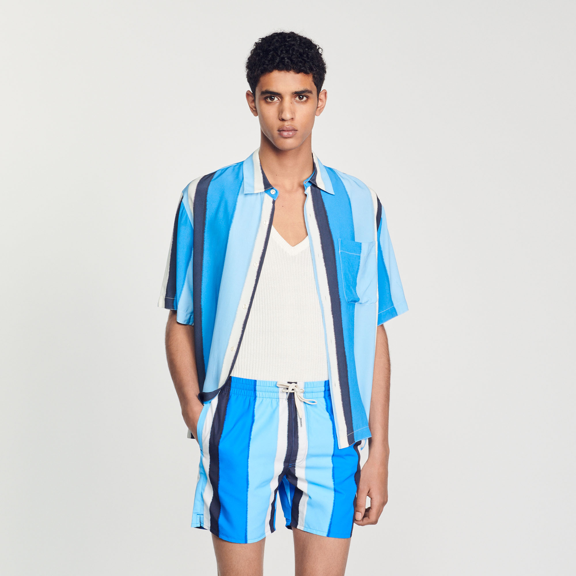 Maillot de bain imprime raye