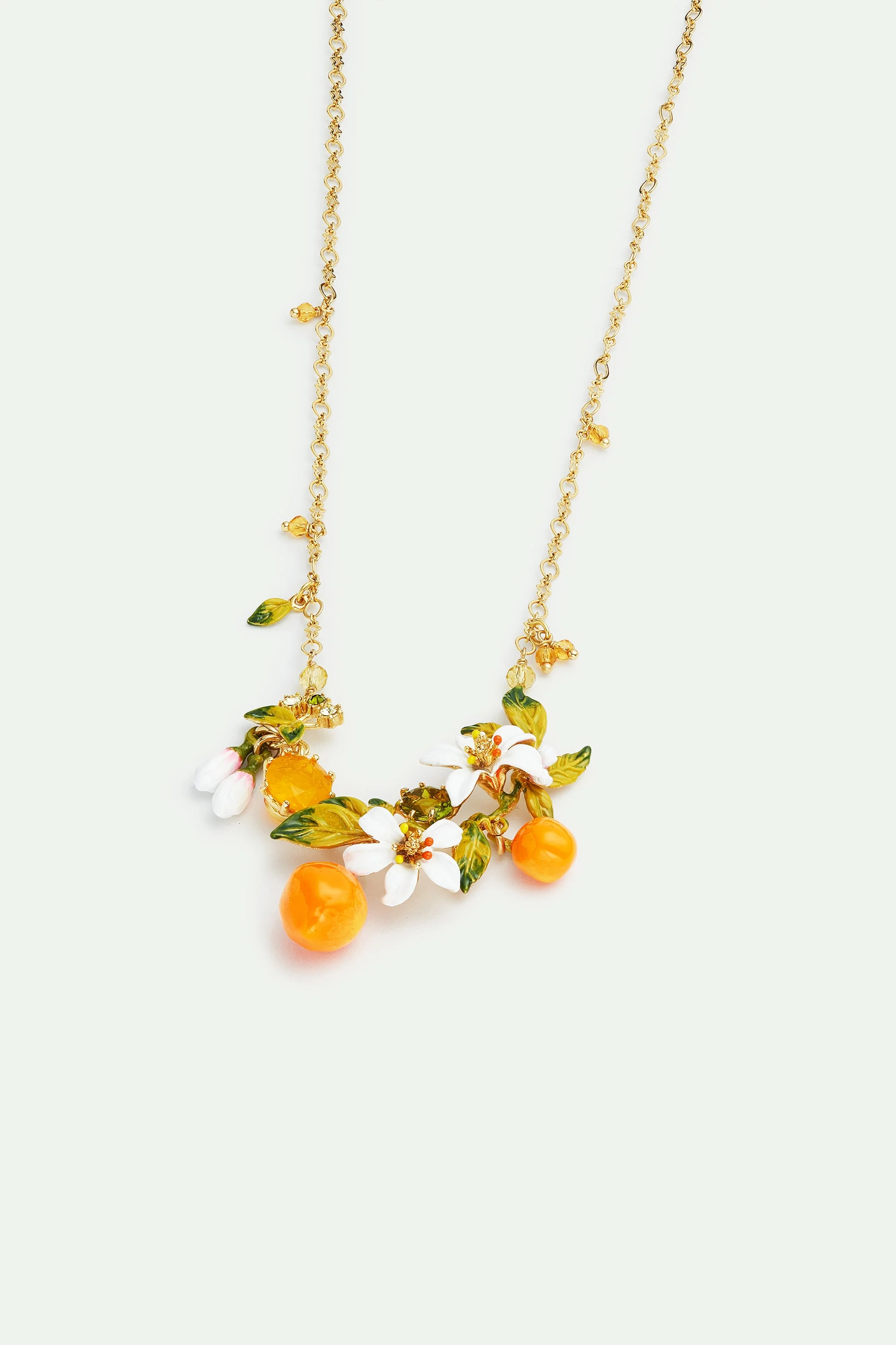 Collier plastron fleurs d'oranger et oranges | Orange