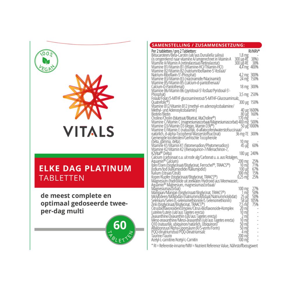 Vitals Elke Dag Platinum (60 tabletten)