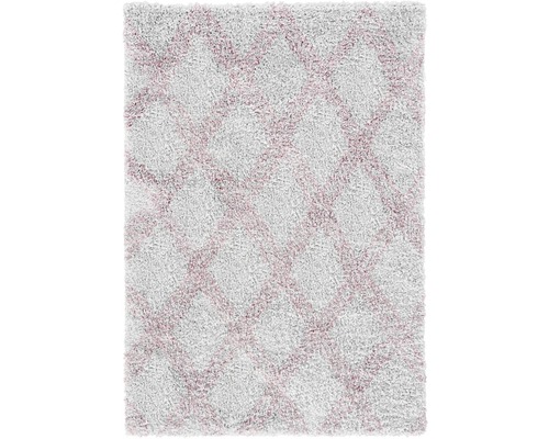 Etnisch tapijt, ruitpatroon, roze/grijs, 160x230 cm