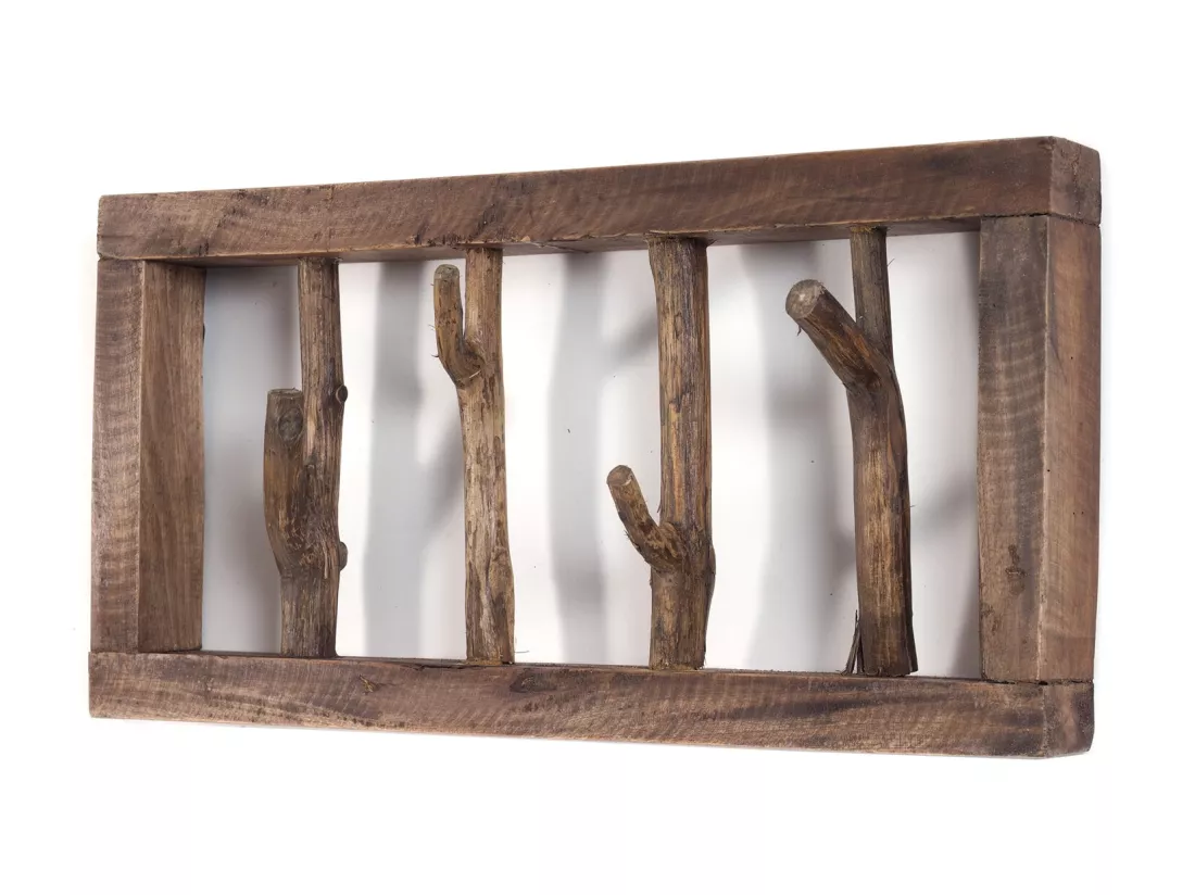 PORTE-MANTEAU MURAL LIMB bois flotté 01 natur-vintage