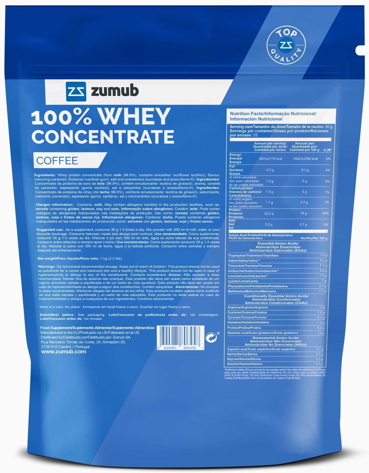 Zumub Concentrado de Soro de Leite 100% Puro 30g