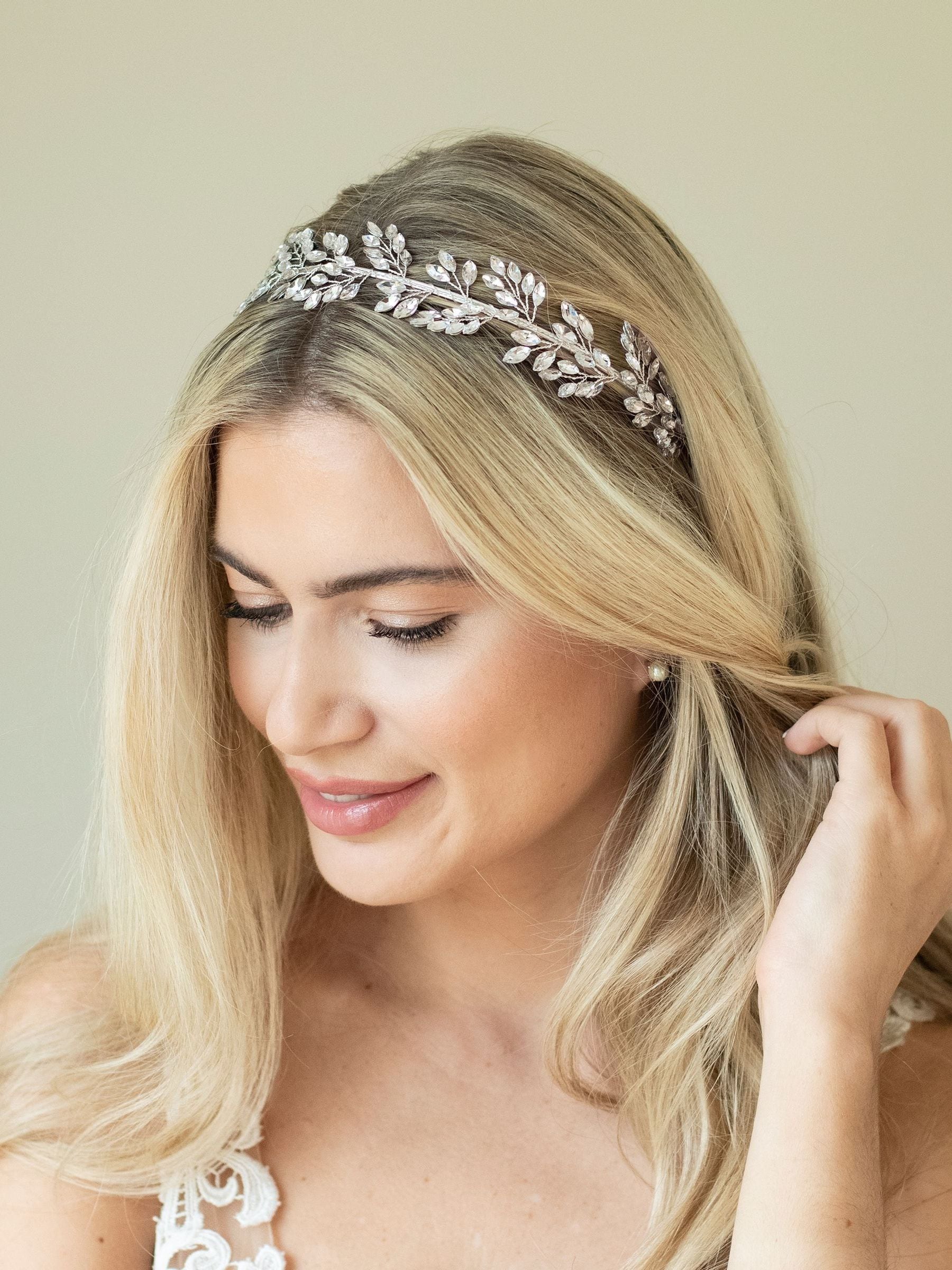 Ivory & Co Utopia hoofdband met kristallen blaadjes