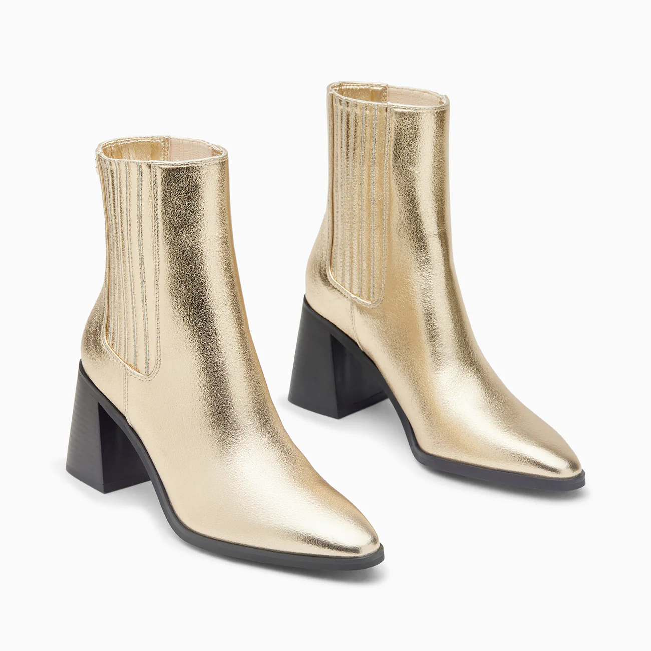 Bottines-Bottines montantes Taylor or à talon trapèze