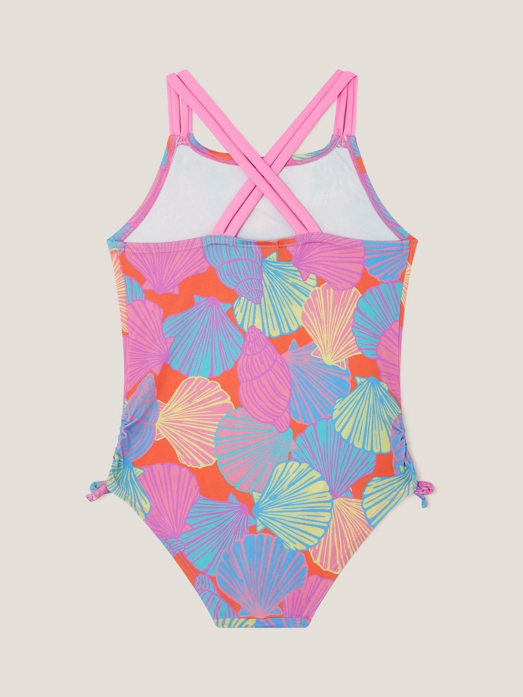 Monsoon Shell Print Ruched Swimsuit