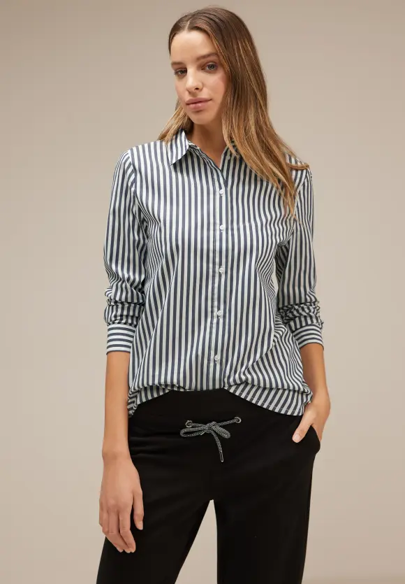 Streifen Hemdbluse - deep blue