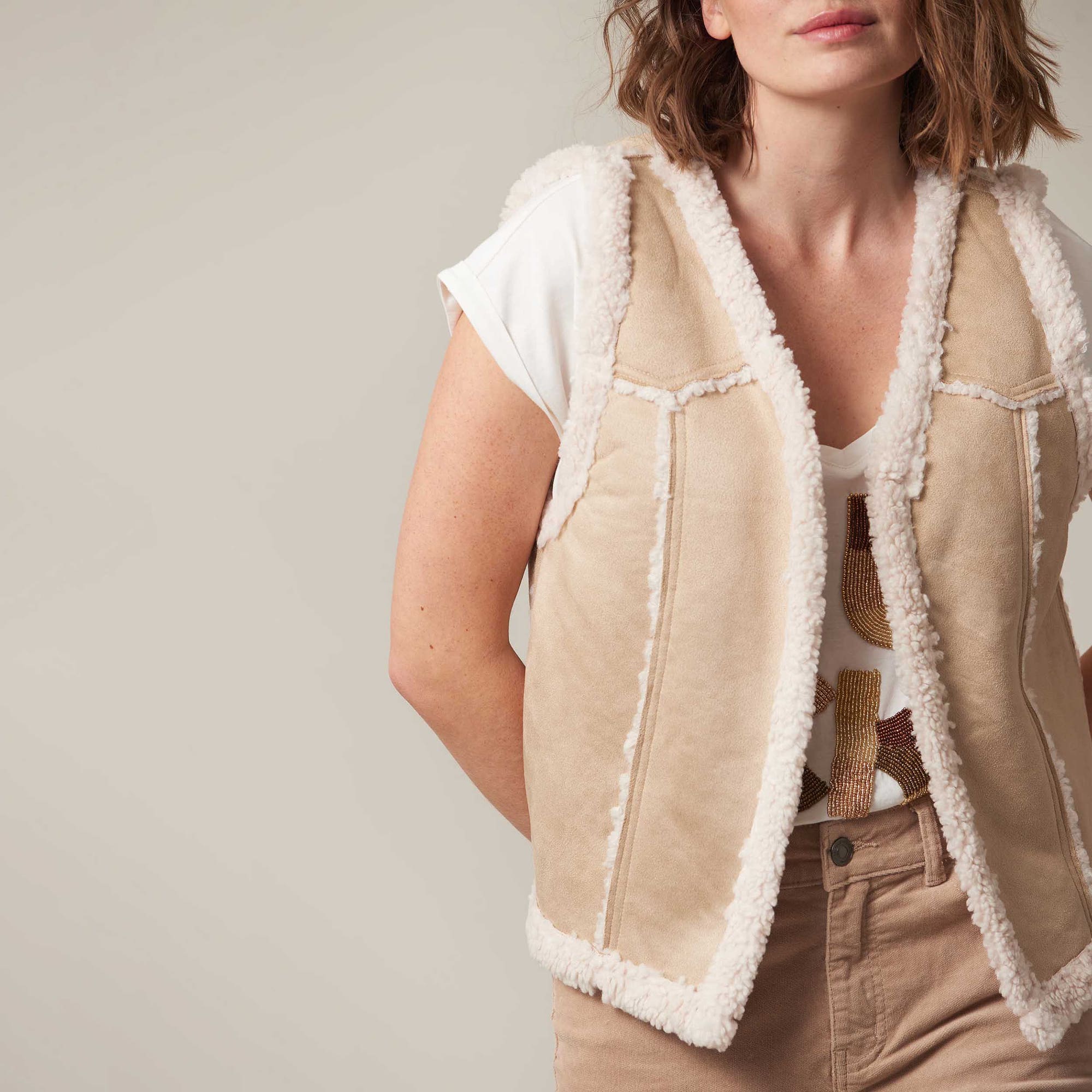 Gilet Femme beige