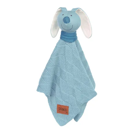 Sigikid Strick-Schnuffeltuch Hase blau, Knitted Love