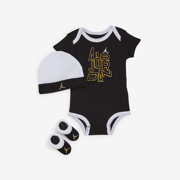 JORDAN 3 PC SET BODYSUIT HAT BOOTIE SHINE