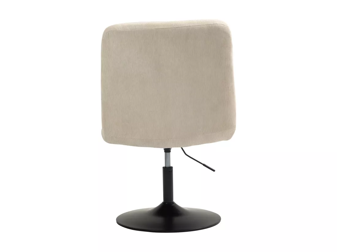 Fauteuil lounge HENRY chaise rembourrée avec base pivotante et couverture en velours côtelé beige