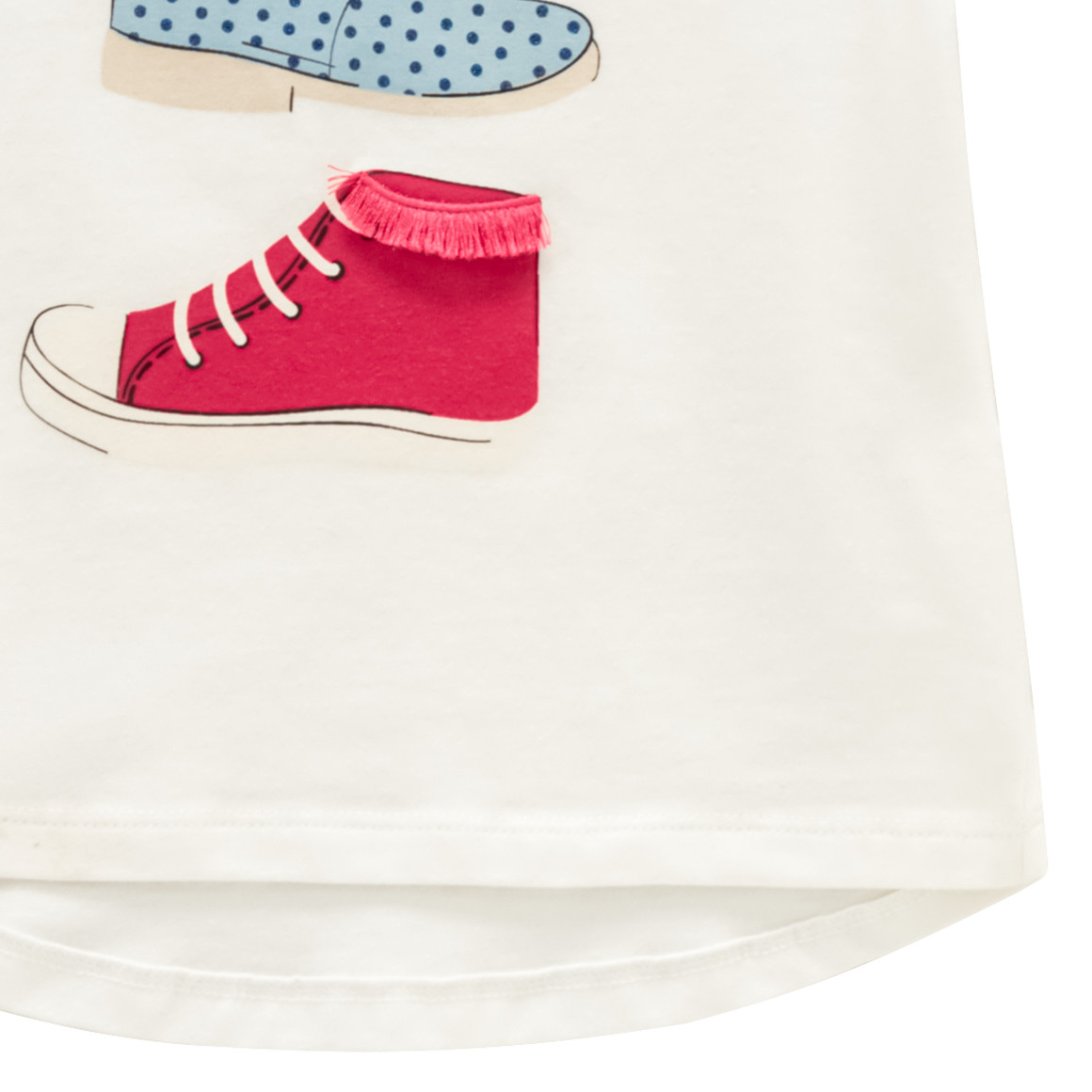 Topomini Baby T-Shirt mit Schuh-Motiv weiss