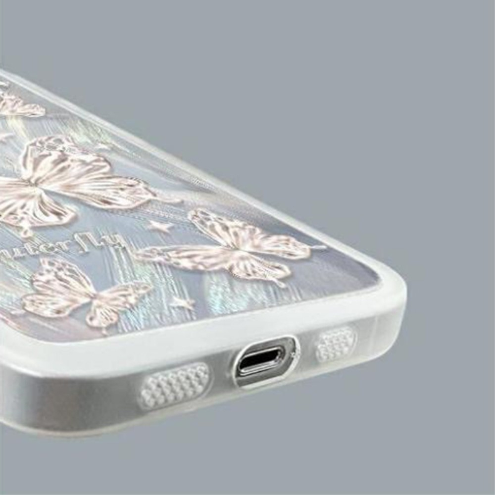 iPhone 12 Pro Gummi Case Schutzhülle mit Handschlaufe   Kameraschutz - Butterfly