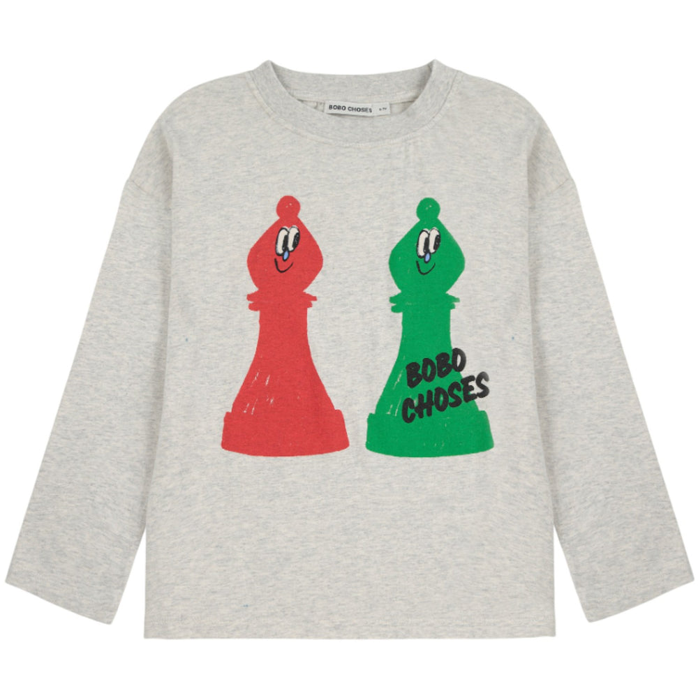 Køb Bobo Choses Light Heather Grey Checkmate Bluse