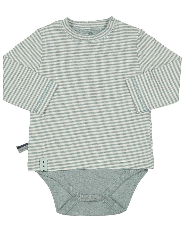 Langarm-Bodyshirt ELYA gestreift in mint melange