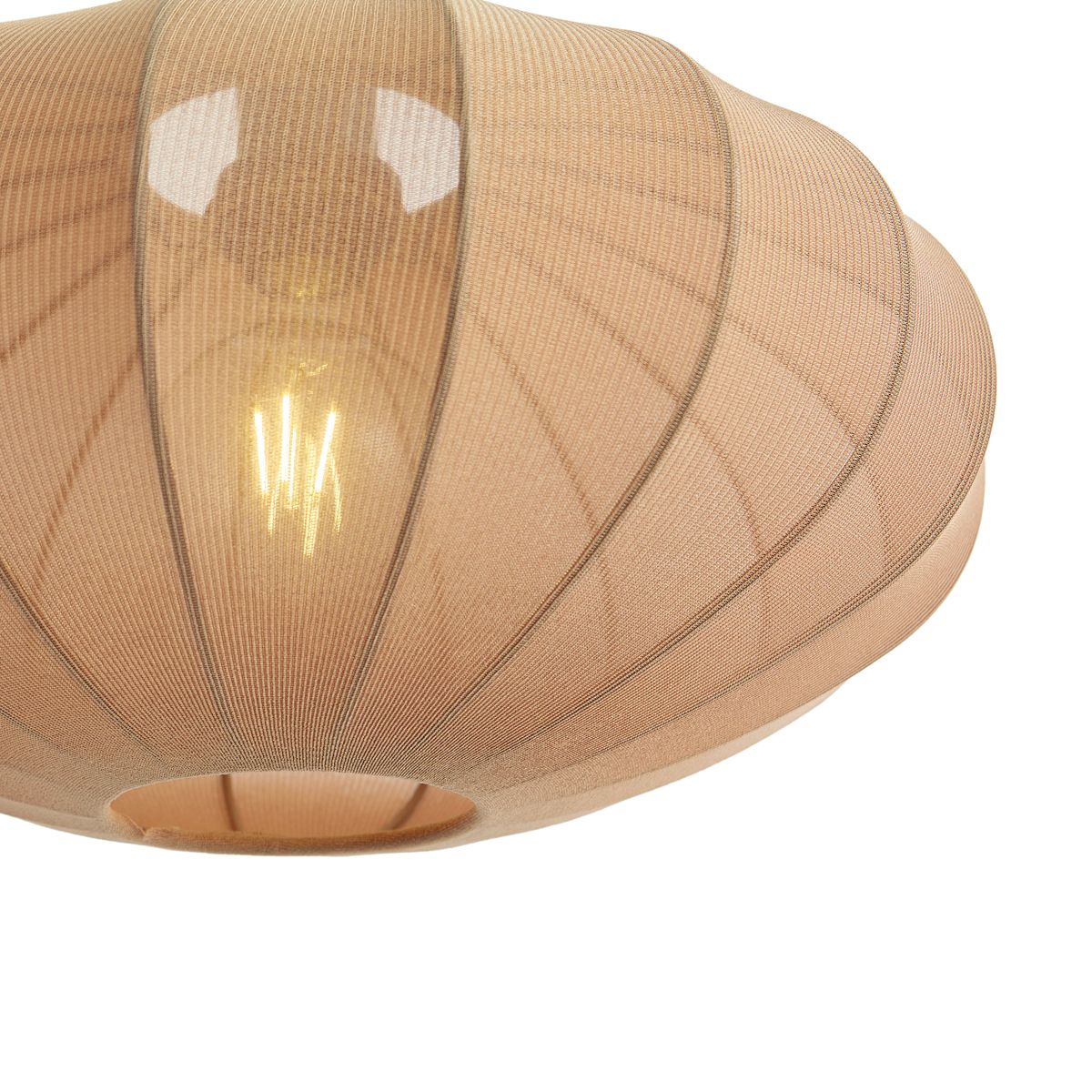 Japandi vloerlamp zwart met stoffen bruine kap - Bida