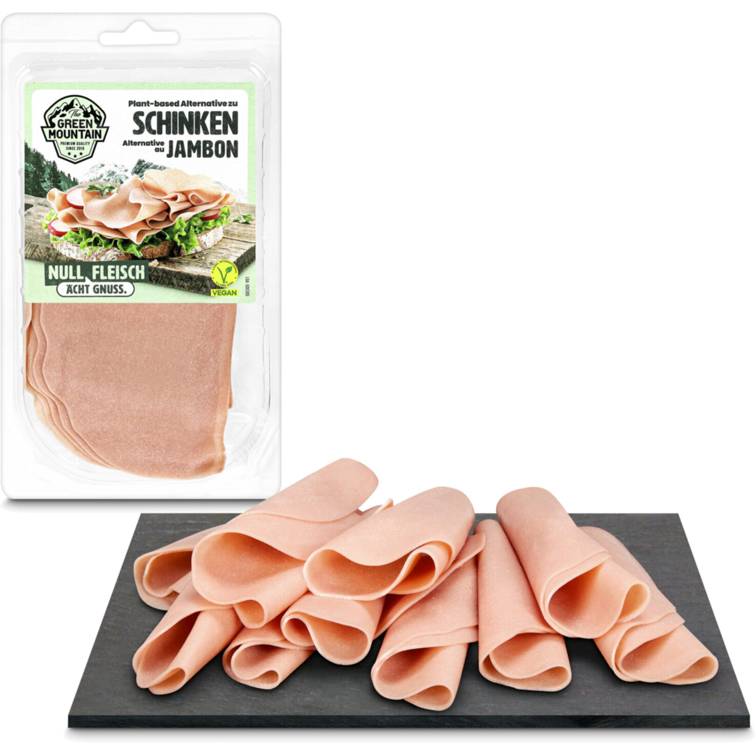 The Green Mountain plant-based vegane Alternative zu Schinken -
