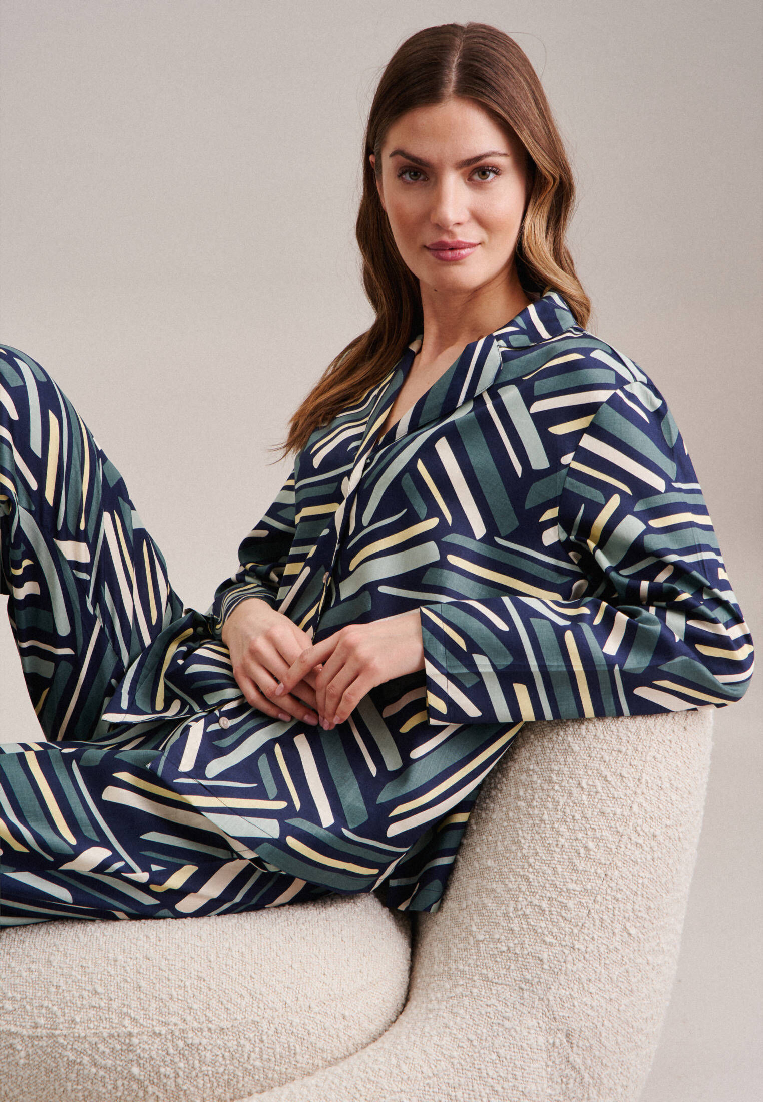 Seidensticker| Damen Pyjama Schwarze Rose
