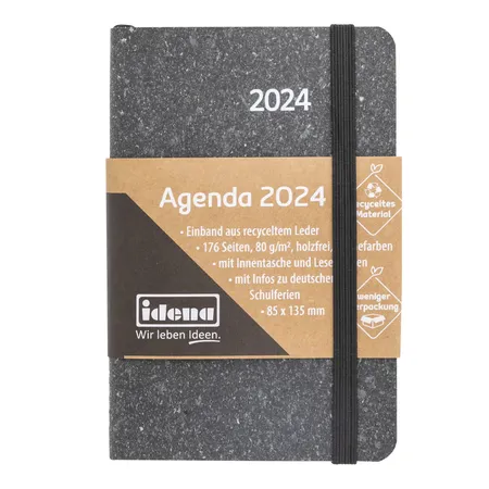 Idena Agenda Mini 2024 flexi grau FSC-Mix