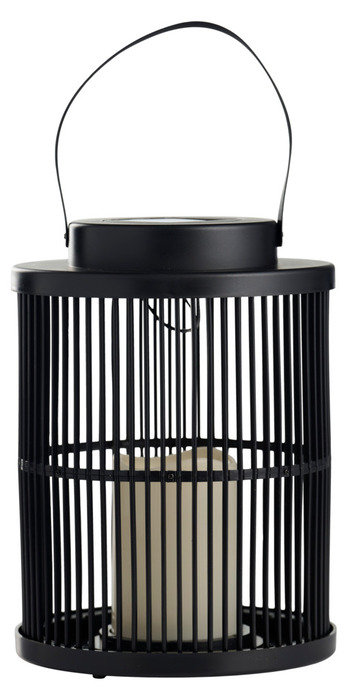 Lanterne med solceller sort Ø18 x 25 cm - Garden