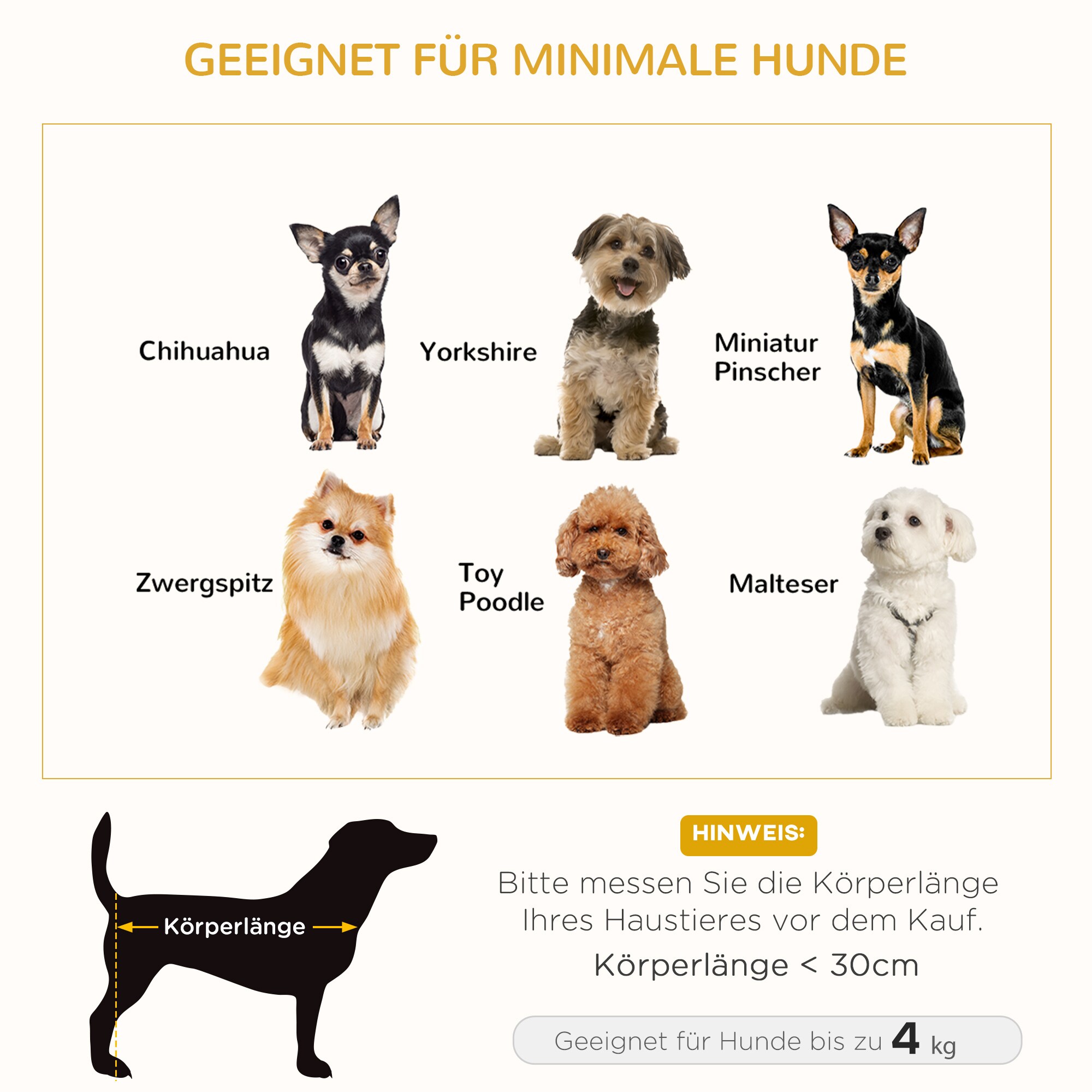 PawHut Hundebett mit Kissen natur 59L x 59B x 23,5H cm
