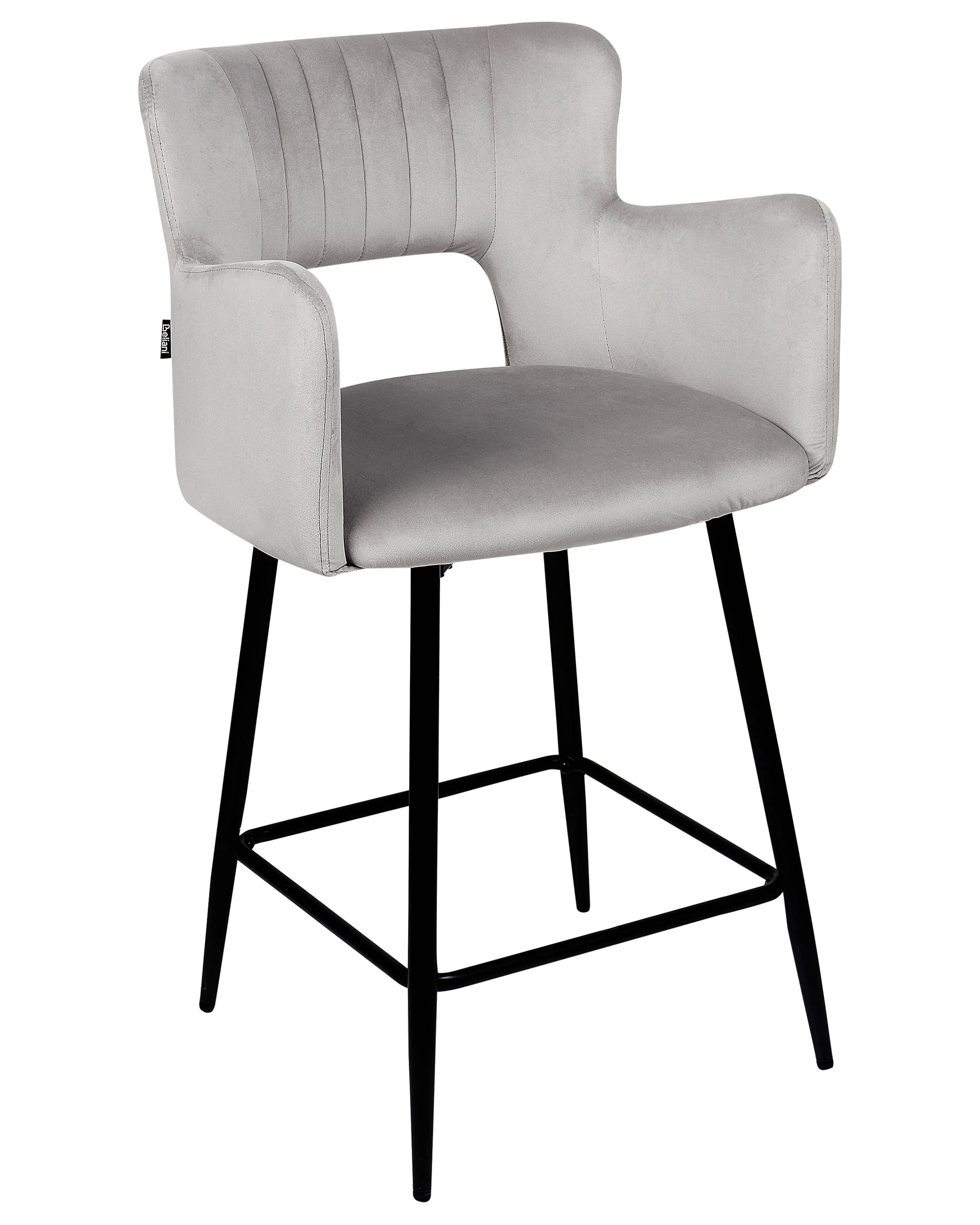 Set van 2 barstoelen SANILAC Fluweel Lichtgrijs