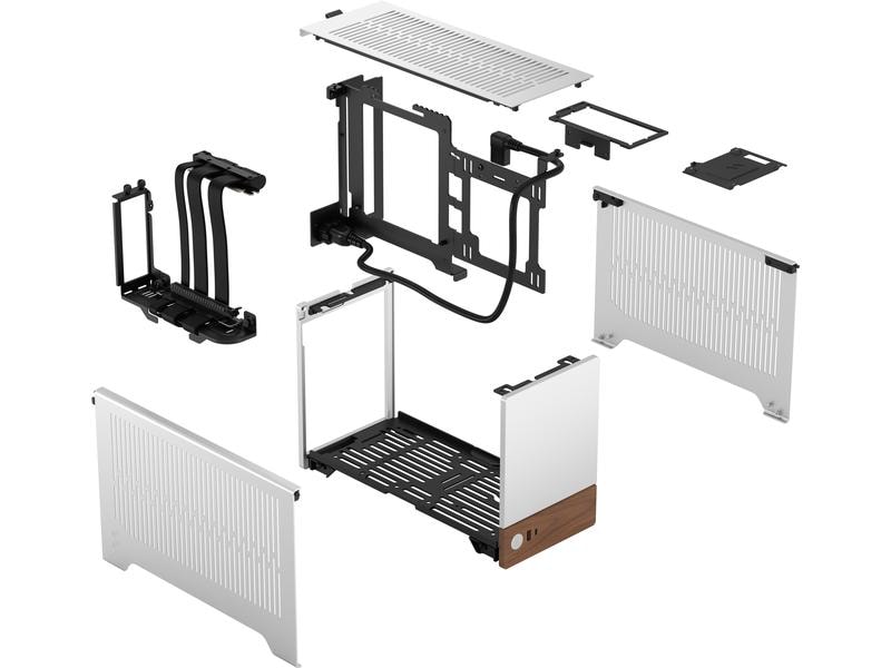 Fractal Design PC-Gehäuse Terra Silver Kompaktes Mini-ITX Gehäuse mit stilvoller, moderner Optik