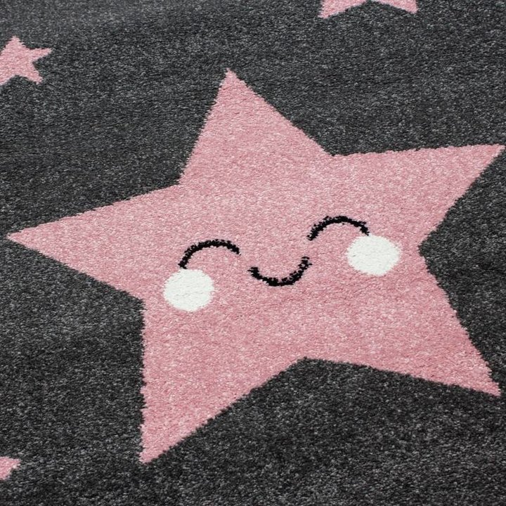 Kindervloerkleed - Sterren Roze