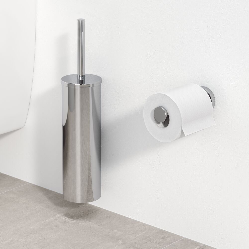 Geesa Nemox toiletborstel met houder chroom met zwarte borstelkop