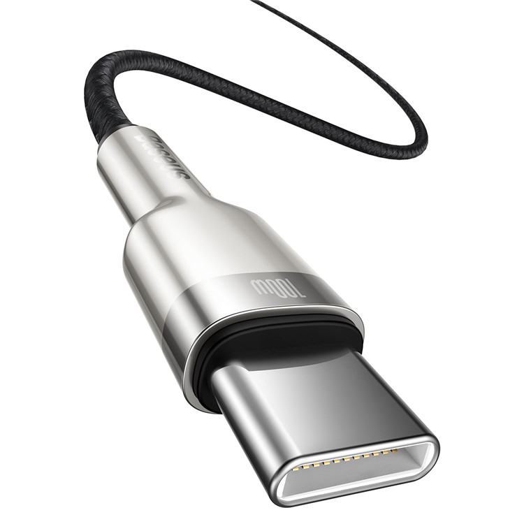 (1m) 100W USB C Nylon Ladekabel Datenkabel - Schwarz / Weiss