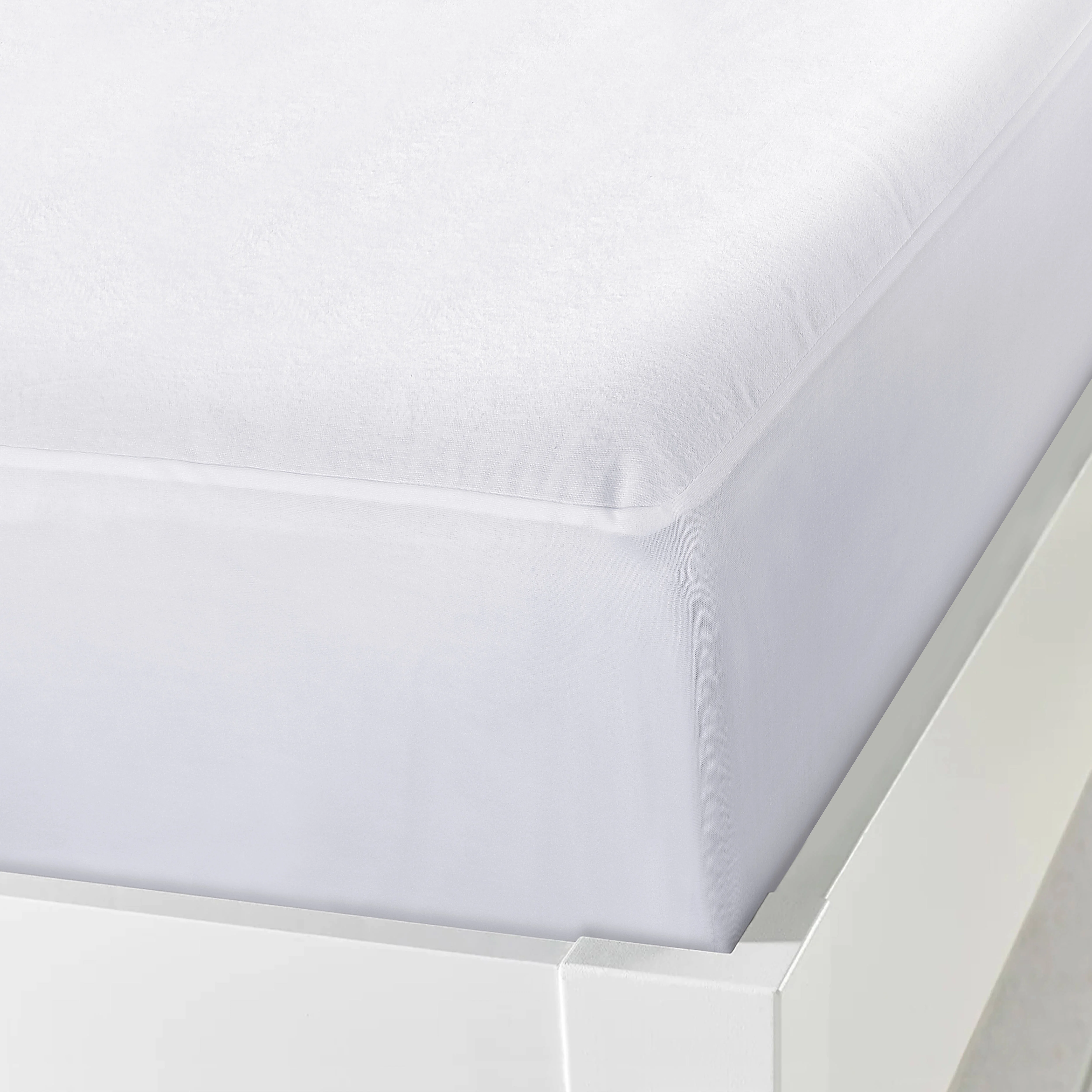 NOUS Living katoenen molton pu waterafstotend hoeslaken wit (28 cm matrasdikte)