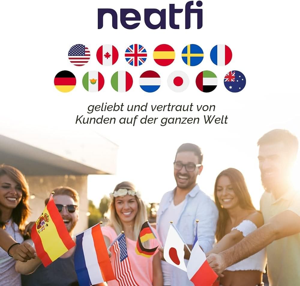 Neatfi Elite HD XL Super LED Lupenleuchte mit Klemme und verstellbarem Arm, 12W, 84 SMD, 5 Dioptrien, 6500K, augenfreundlich, platzsparend, blendfrei (18 cm, Weiß)