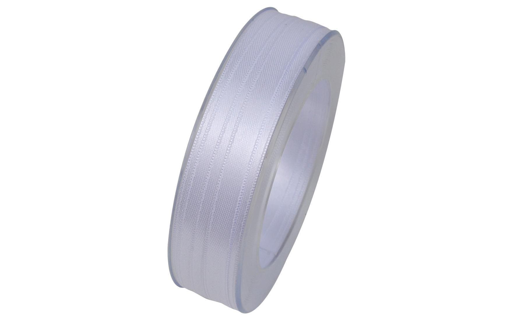 Satinband 10 mm x 25 m, Weiss, 1 StückDoppelsatin-Geschenkband