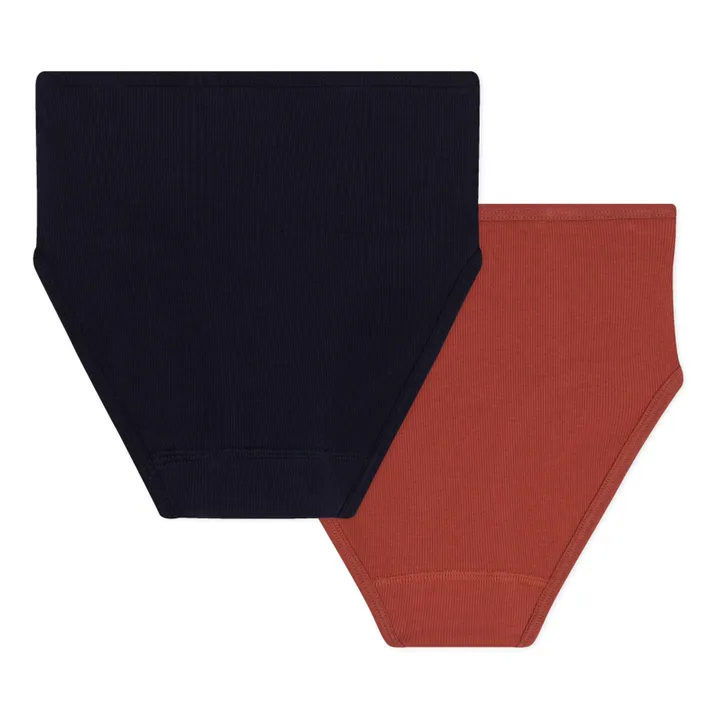Petit Bateau Lot 2 Culottes Taille Haute - Collection Femme | Bleu marine